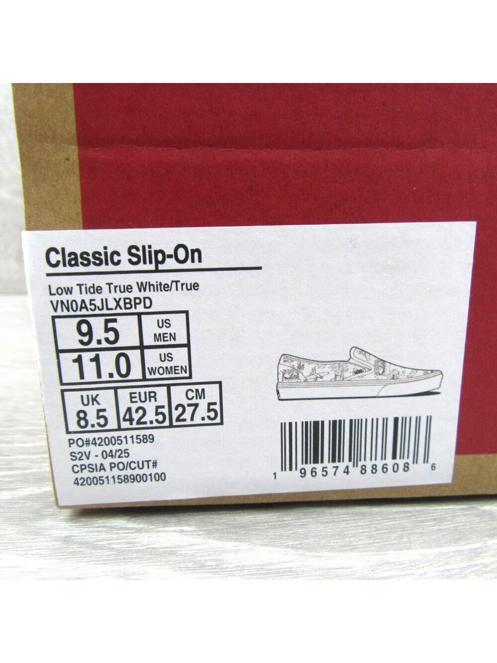 Vans Classic Slip On Low Tide True White Shoes Men's Size 9.5 NEW - Picture 14 of 14